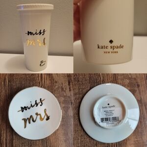 Kate Spade Miss To Mrs Bride Tumbler & Ring Dish Set